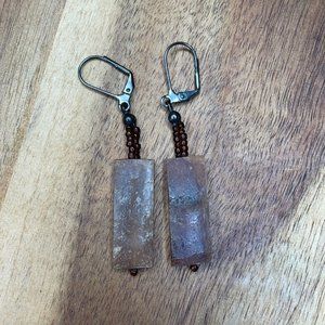 Boho Beaded Handmade Jewel Earthtone Earrings